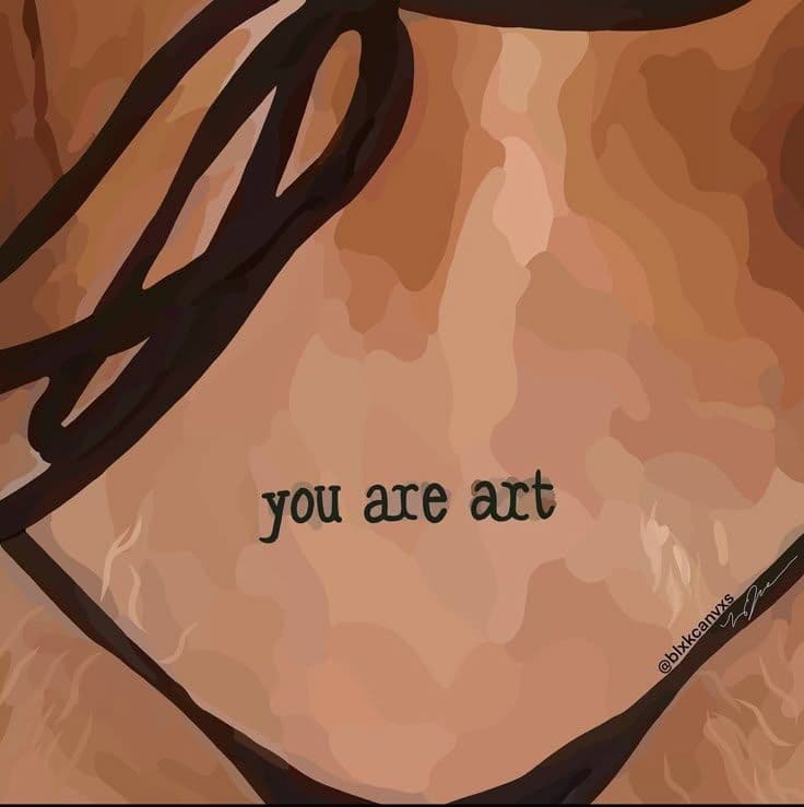 a picture showing skin tone art with the word 'you are art' - The Flinch